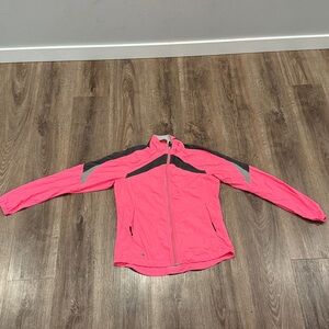 Pink and Gray Zip-Up Jacket